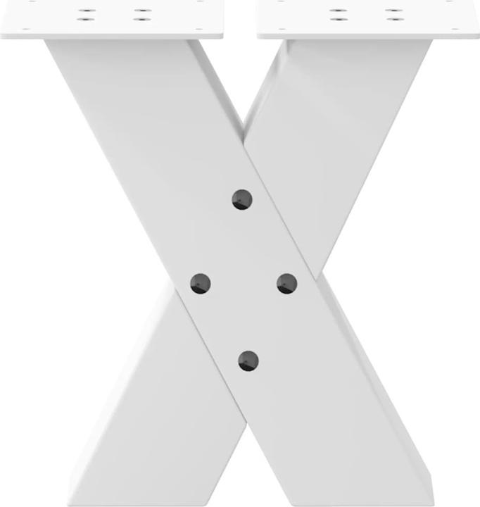 Immagine prodotto VidaXL Gambe per tavolino da caffè a forma di X 2 pz. Gamba per tavolo in acciaio bianco 30x(30-31) cm