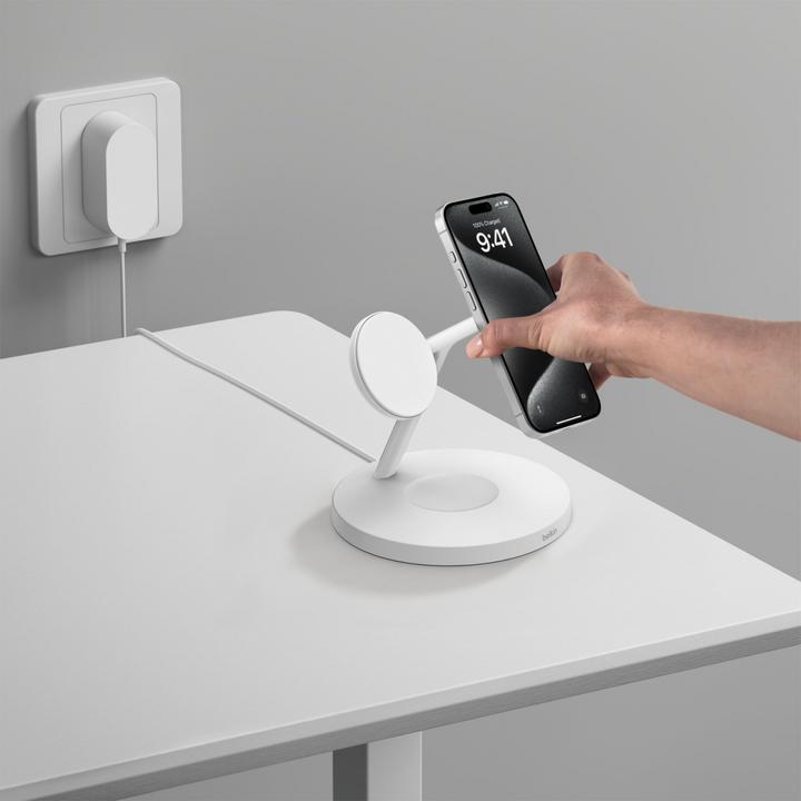 Actual product image Belkin BOOST CHARGE PRO Qi2 3in1 magn.Ladestat.15W ws. WIZ032kqWH (15 W)
