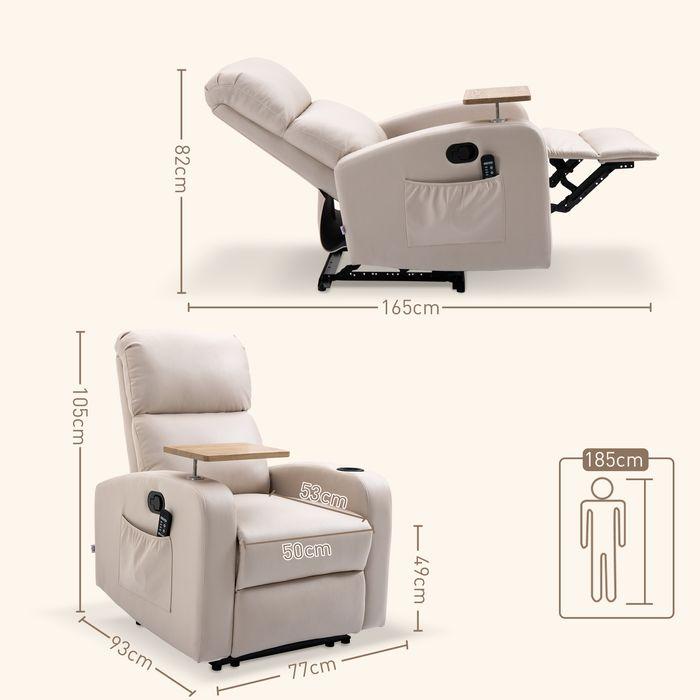 Produktbild Swisshandel24 Relaxsessel mit Massage und FB, Fernsehsessel, Mikrofaser, Beige