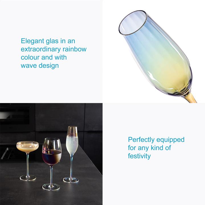 Produktbild Intirilife Champagner Sekt Glas Set 200 ml (20 cl, 2 Gläser, Sektgläser)