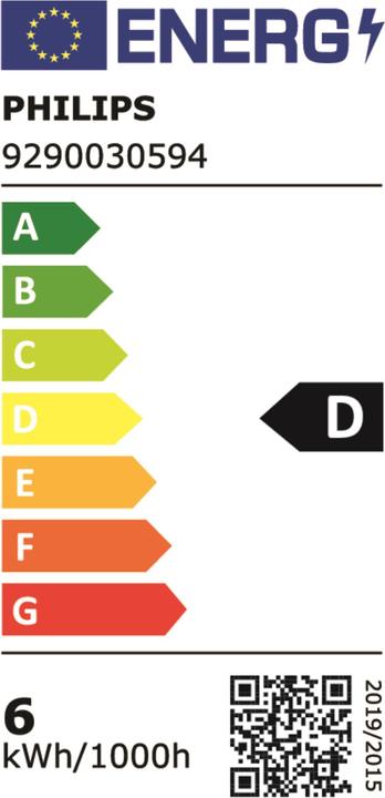 Energy Label Philips Professional Lamp MASTER VLE LEDBulb D 5.9-60W E27 927 ST64 CL G (E27, 5.90 W, 806 lm, 1 x, D)