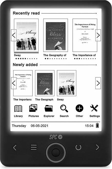 SPC E-Book 6 Dickens Light 2 Black (6", 8 Go, Noir)