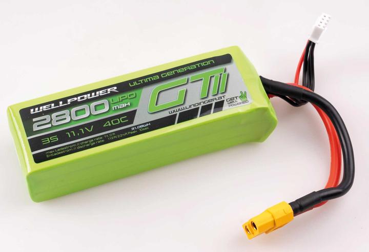 Wellpower LIPO AKKU ULTIMA GT II 2800 mAh / 11,1 Volt 3S 40/80C CH5/8 XT-60 (11.10 V, 2800 mAh)