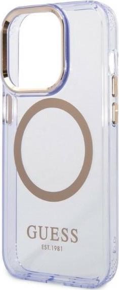 Immagine prodotto Guess GUHMP14LHTCMU Custodia rigida per iPhone 14 Pro 6.1" viola/viola Profilo oro MagSafe traslucido (Apple iPhone 14 Pro)