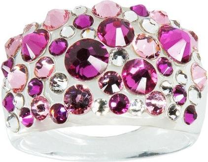 Levien Glittering Ring with Bubble Fuchsia Crystals Circuit 59 mm (59)