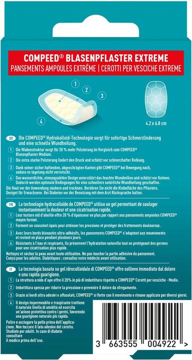 Image du produit Compeed pansement pour ampoules extrême pour talon (10 x)