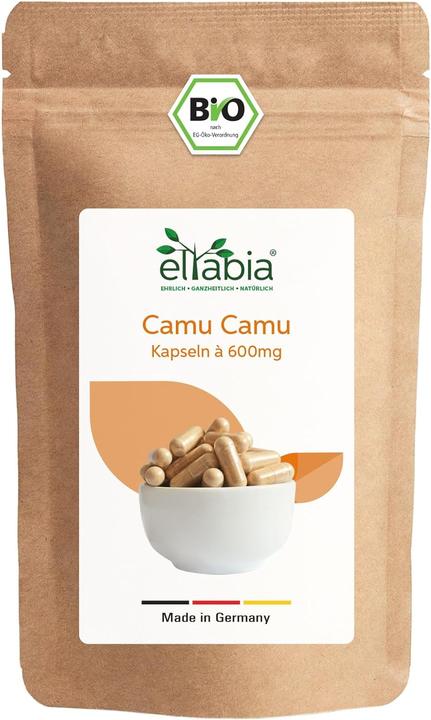 Produktbild Eltabia Bio Camu Camu Kapseln | Hochdosiert 84mg Tagesdosis | 100% natürliches Vitamin C (100 Stück, Kapseln)