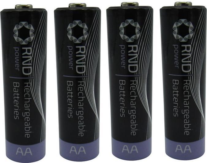 Immagine prodotto RND Batteria ricaricabile, Ni-MH, AA, 1.2V, 2Ah, confezione da 4 (4 pz., AA, 2000 mAh, Accumulatore di carica elettrica)