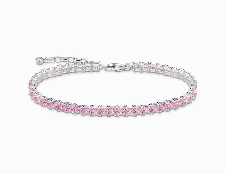 Produktbild Thomas Sabo Tennis-Armband pinke Steine silber (19 cm, 925er Silber)