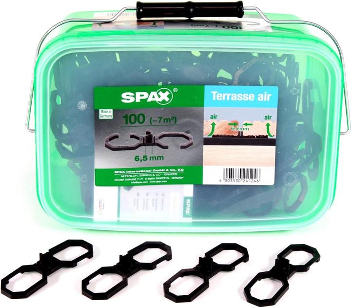 Actual product image Spax Terasse Air Spacer 6,5mm Ventilation for wood boards Terasse L in handle case 100 pcs.