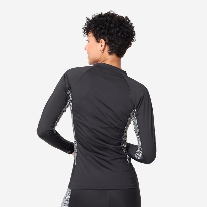 Image du produit Nabaiji Tee shirt manches longues zippé aquagym aquabike Femme - Phoebe noir (42)