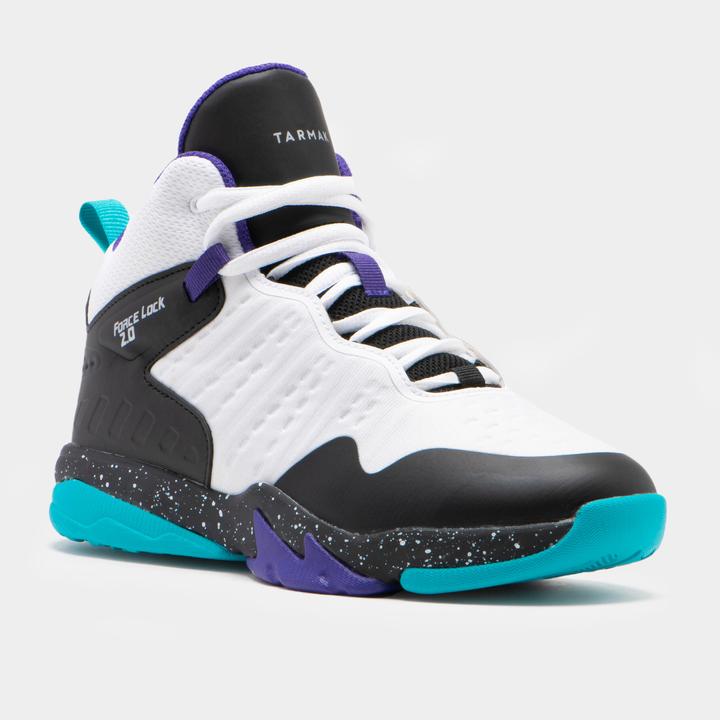 Immagine prodotto Tarmak Scarpe da basket intermedie da bambino SS500H - Bianco/Nero/Viola (35)