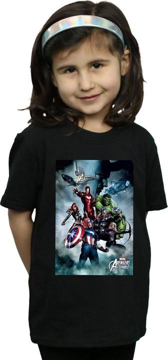 Actual product image Girls Avengers Team Montage Cotton T-Shirt (116)