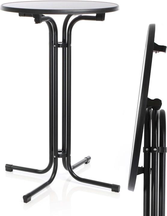 Actual product image Wiltec Toboli folding bistro table black Ø 80 cm high table bar table party table round