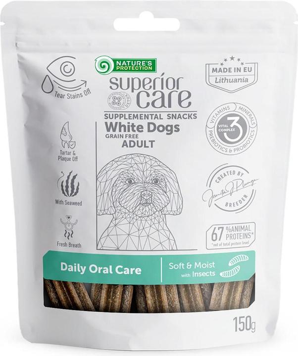 Image du produit Triton White Dogs Grain Free Daily Oral Care with Insects Adult Toutes races, 150g (Adulte, 8 pcs, 150 g)