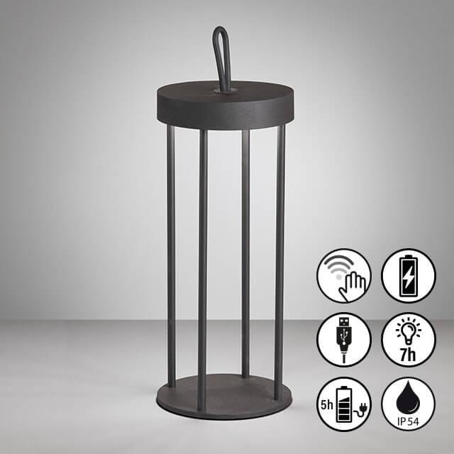 Actual product image FHL easy FHL Kante LED table lamp 3W dimmable black 850333