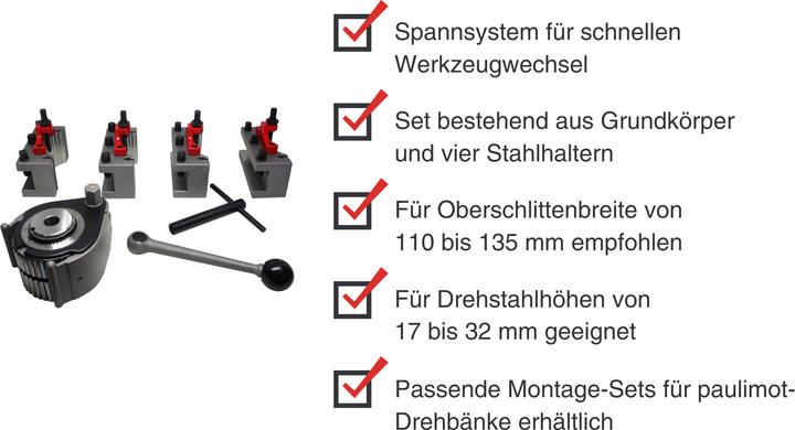 Produktbild Paulimot Schnellwechsel-Stahlhalter-Set, passend für "System Multifix", Grösse B