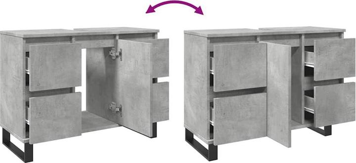 Produktbild VidaXL Waschbeckenunterschrank Unterschrank Badschrank Betongrau Holzwerkstoff (80 x 33 x 60 cm)