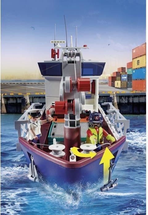 Image du produit Playmobil Grand porte-conteneurs avec bateau douanier (70769, Playmobil City Action)
