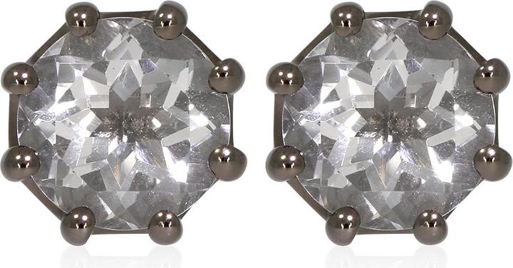 Actual product image Xen Stud earrings with rock crystal approx. 3.78 ct. Black Rhodium (925 Sterling silver)