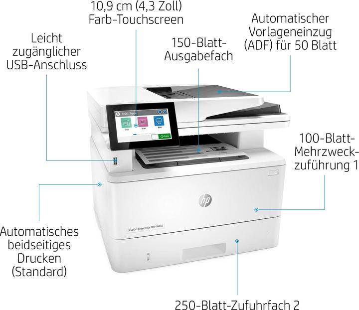 Actual product image HP LaserJet Enterprise MFP M430f (Laser, Black and white)