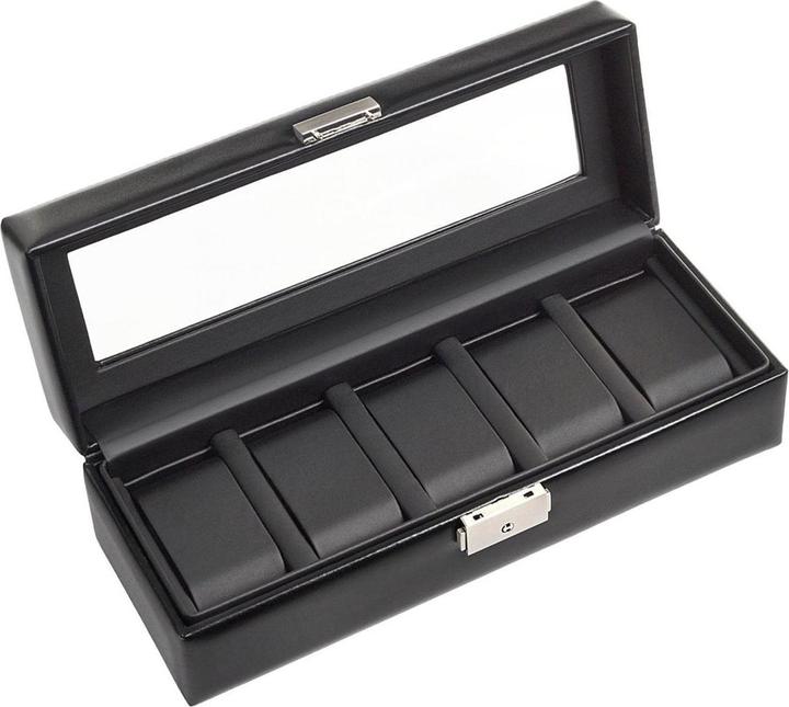 Produktbild Sacher 1115.0104N04 - Uhrenetui für 5 Uhren black exclusive schwarz Leder