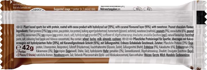 Immagine prodotto Powerbar Barretta Proteica+Vegana Cioccolato alle Arachidi 42 g (Cioccolato alle arachidi, 2 pz., 42 g)
