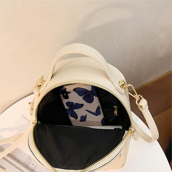 Image du produit Only-Bags.Store Mini sac à dos à 3 compartiments en cuir vegan, mini sac à dos beige, sac en cuir vegan