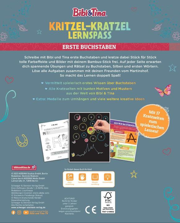 Produktbild Bibi & Tina Krtizel Krazel Lernspass - Erste Buchstaben (Deutsch, Schwager & Steinlein Verlag, 2022)