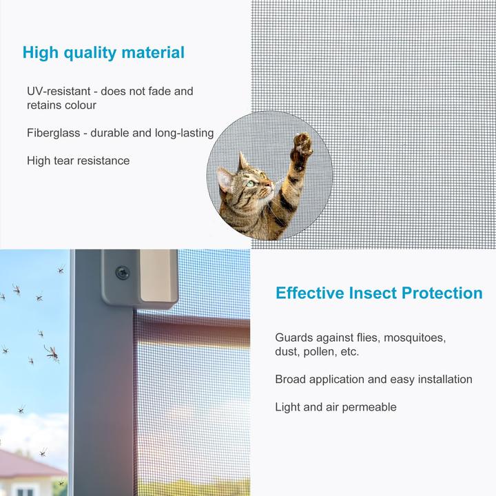 Produktbild Intirilife Fliegennetz in Grau Breite 80cm (80 x 0.1 cm)