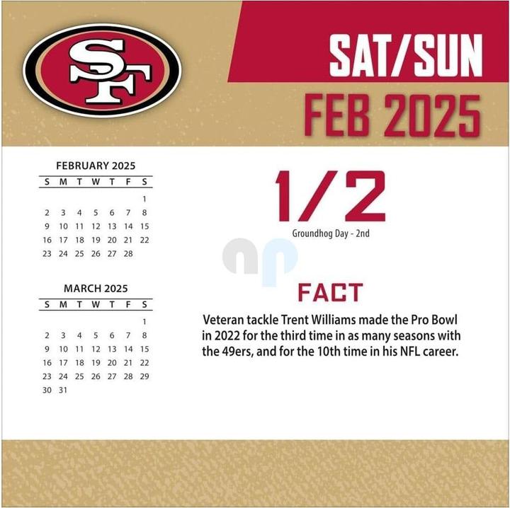 Image du produit NFL - San Francisco 49Ers - Calendrier de bureau 2025 (Allemand, Français, Italien, Espagnol, Anglais)