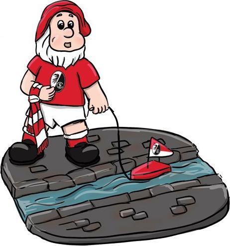Trade Con SC Freiburg Gartenzwerg Bächleboot