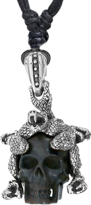 Produktbild Star Piercing Halskette schwarz Anhänger Medusa silber aus Eisenholz (Organisch, Messing)