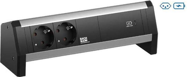 Productafbeelding Bachmann Bureaustrip DESK 1, 2x T13, 1x USB C (2 x, Type 13, USB-A, USB-C)