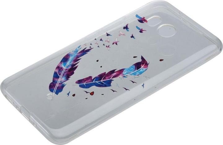 Produktbild König Design Henna Cover für Handy HTC U11 Case Schutz Hülle Silikon Bumper Etuis Federn Bunt (HTC U11)