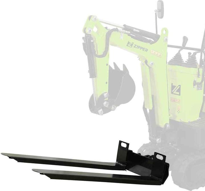 Produktbild Zipper Minibagger Set mit Gabel/Rechen/Reisszahn