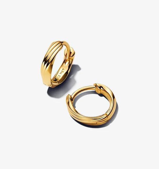 Image du produit Pandora Boucle d'oreille Huggie torsadée (Plaqué or)