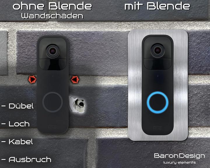 Actual product image Baron Design Edelstahl Blende für Blink Doorbell