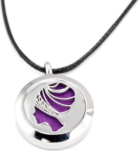 Produktbild Zen Arôme Duft-Schmuck Halskette mit Anhänger No.5 für Ätherisches Öl, Parfum - Edelstahl mit Lederb (Leder, Edelstahl)