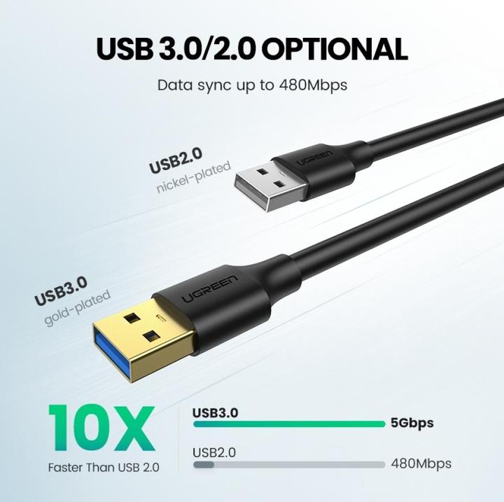 Productafbeelding Ugreen USB-A 3.0 naar USB-A 3.0 kabel (1 m, USB 3.0)