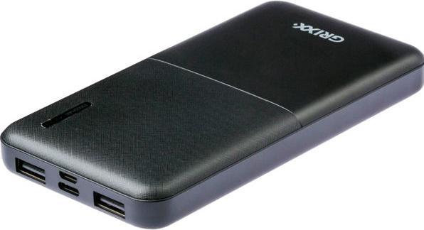 Produktbild Grixx Powerbank 10000mAh Micro USB & USB-C Black (10000 mAh)