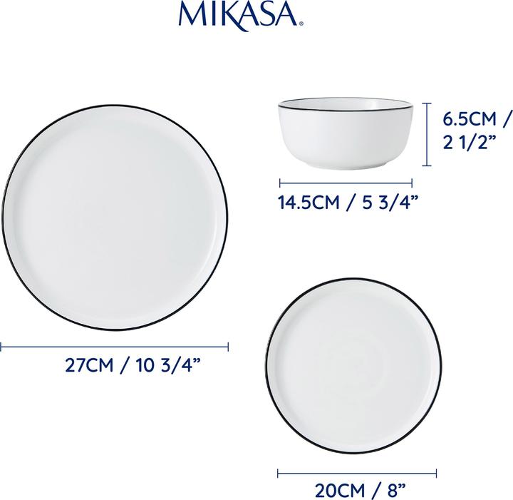 Produktbild Mikasa Limestone 12pc Porcelain Dinner Set, White (12 Stück)