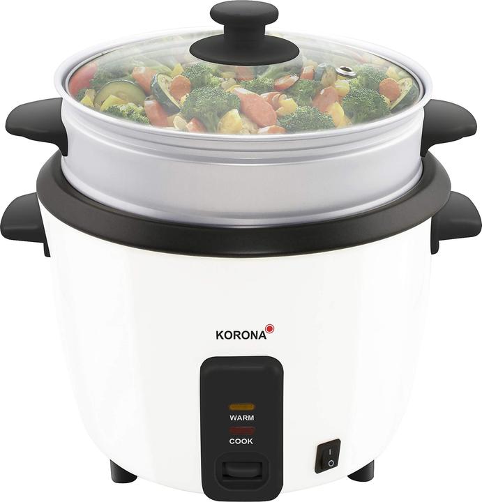Korona 58010 Rice cooker White, Black Non-stick coating, with steam function, with measuring cup