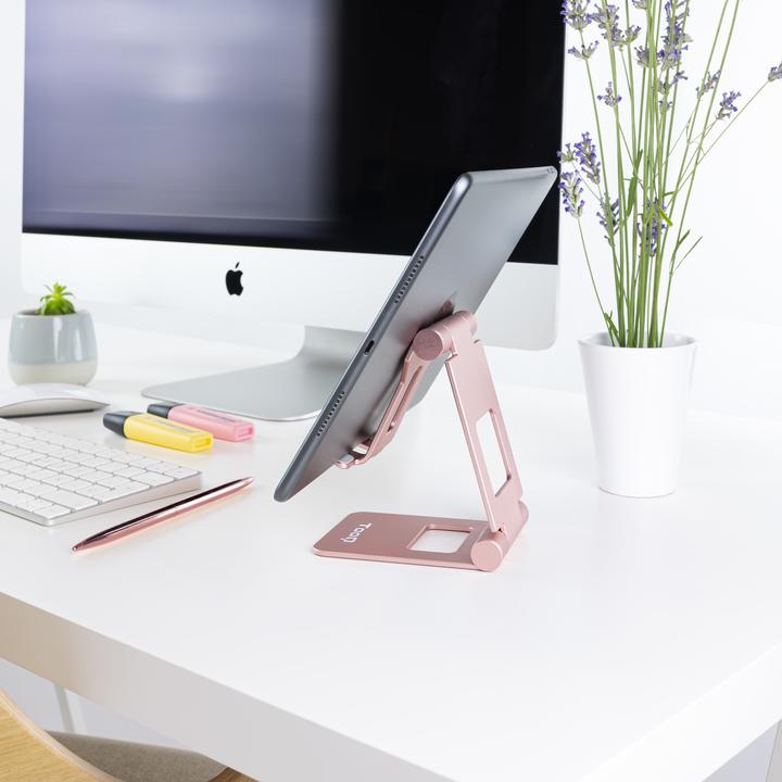 Image du produit Tooq Technology Soporte Sobremesa Para Telefono/Tablet Plegable Slim Rosa