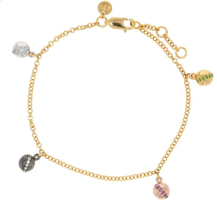 Produktbild Xen Armband Multicolor ca. 0,16 ct. gelbvergoldet 17-19 cm (19 cm, 925 Sterling Silber)