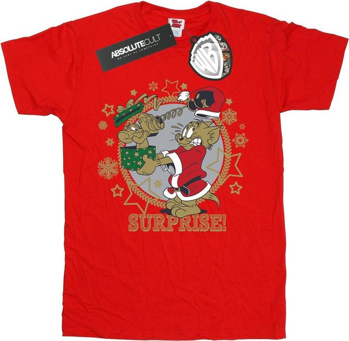 Actual product image Tom & Jerry Girls Christmas Surprise Cotton T-Shirt (116)