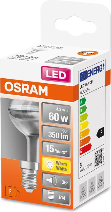Produktbild Osram Led Star R50 (E14, 4.30 W, 345 lm, 1 x, F)