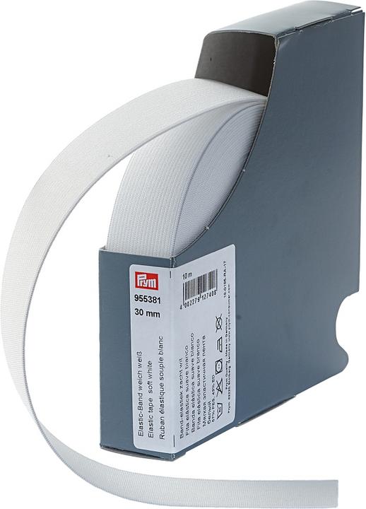 Produktbild Prym Elastic-Band weich, weiss 30 mm, Kassette 10 m