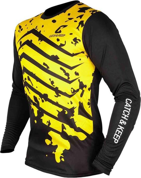 Actual product image Catch & Keep Jersey Protection Goalkeeper Jersey Size S Yellow-Black Football Goalkeeper Shirt Top (S)