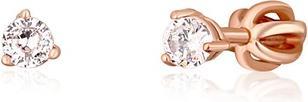 Actual product image JVD Charming bronze stud earrings with zircons SVLE1501XH2RO0 - Diameter: 0.5 cm